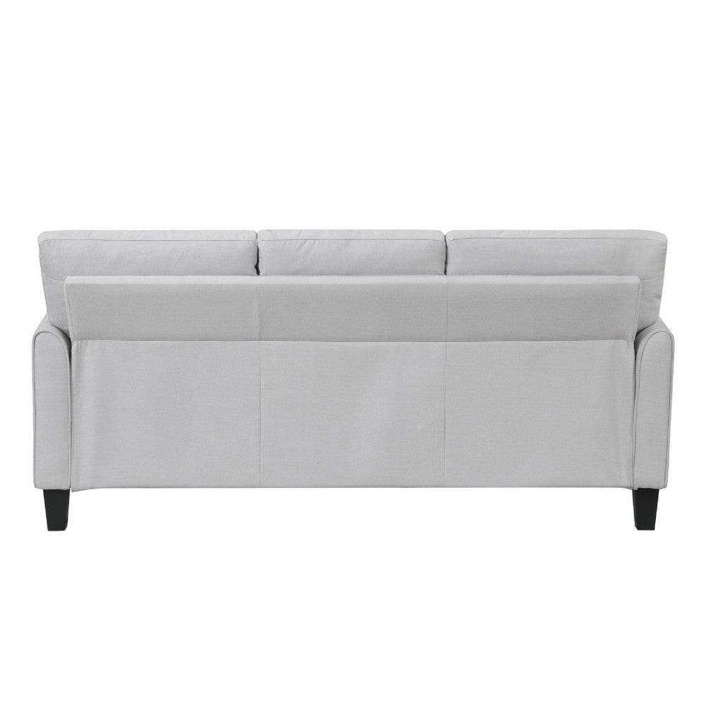 Xumo Sofa | Light Gray Fabric | 79’’ | Black Tapered Wood Legs BM336300