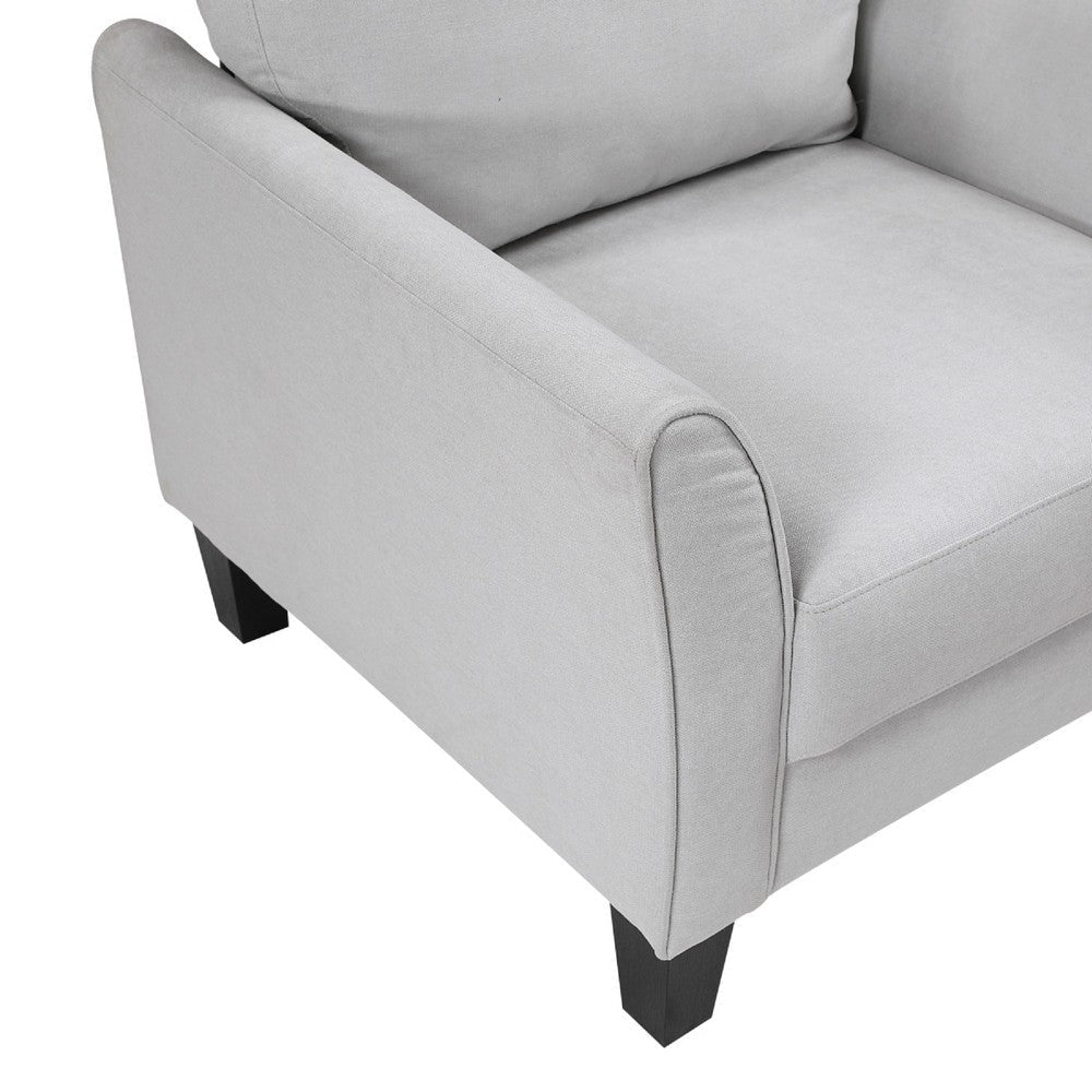 Xumo Sofa | Light Gray Fabric | 79’’ | Black Tapered Wood Legs BM336300