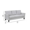 Xumo Sofa | Light Gray Fabric | 79’’ | Black Tapered Wood Legs BM336300