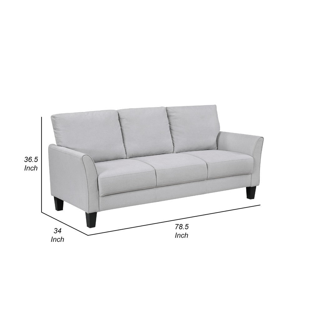 Xumo Sofa | Light Gray Fabric | 79’’ | Black Tapered Wood Legs BM336300