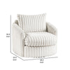 Goro Round Swivel Accent Chair | 39’’ | Beige Corduroy | Solid Wood