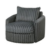 Goro Round Swivel Accent Chair | 39’’ | Gray Corduroy | Solid Wood BM336302