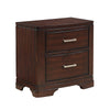 Hudy 2 Drawer Nightstand | 26" | Cherry Brown Birch Veneer