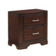 Hudy 2 Drawer Nightstand | 26" | Cherry Brown Birch Veneer
