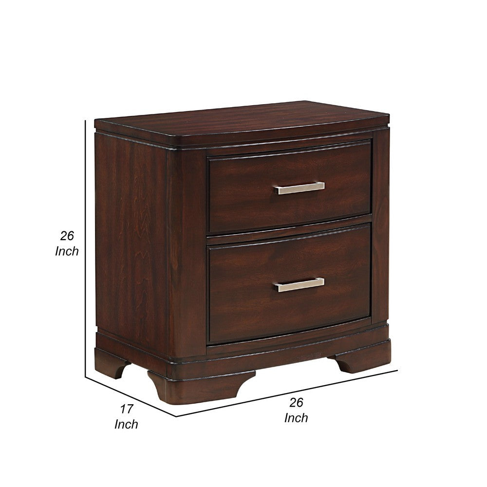 Hudy 2 Drawer Nightstand | 26’’ | Cherry Brown Birch Veneer BM336303