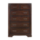 Hudy Tall Dresser Chest with 6 Drawers | Cherry Brown Birch Veneer
