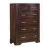 Hudy Tall Dresser Chest with 6 Drawers | Cherry Brown Birch Veneer