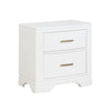 Hudy 2 Drawer Nightstand | Metal Handles | 26" | White Birch Veneer