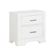Hudy 2 Drawer Nightstand | Metal Handles | 26" | White Birch Veneer