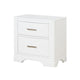 Hudy 2 Drawer Nightstand | Metal Handles | 26’’ | White Birch Veneer BM336306