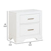 Hudy 2 Drawer Nightstand | Metal Handles | 26’’ | White Birch Veneer BM336306