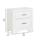 Hudy 2 Drawer Nightstand | Metal Handles | 26’’ | White Birch Veneer BM336306
