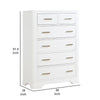 Hudy Tall Dresser Chest | 6 Drawers X Metal Handles | White Birch