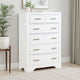 Hudy Tall Dresser Chest | 6 Drawers X Metal Handles | White Birch