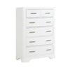Hudy Tall Dresser Chest | 6 Drawers X Metal Handles | White Birch