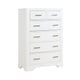 Hudy Tall Dresser Chest | 6 Drawers X Metal Handles | White Birch