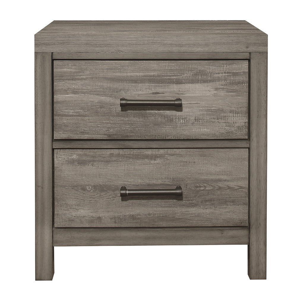 Rie 2 Drawer Nightstand | 26’’ | Weathered Gray Melamine Laminate BM336309