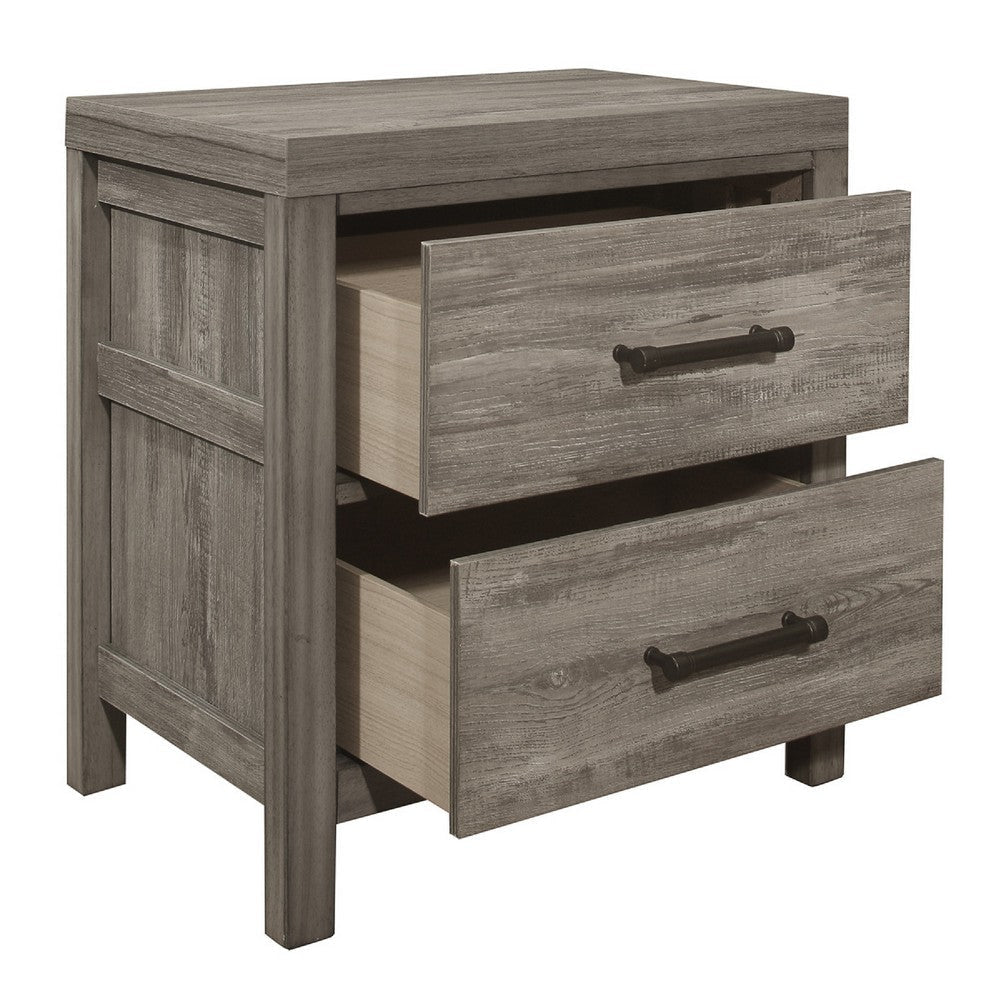 Rie 2 Drawer Nightstand | 26’’ | Weathered Gray Melamine Laminate BM336309
