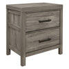 Rie 2 Drawer Nightstand | 26" | Weathered Gray Melamine Laminate