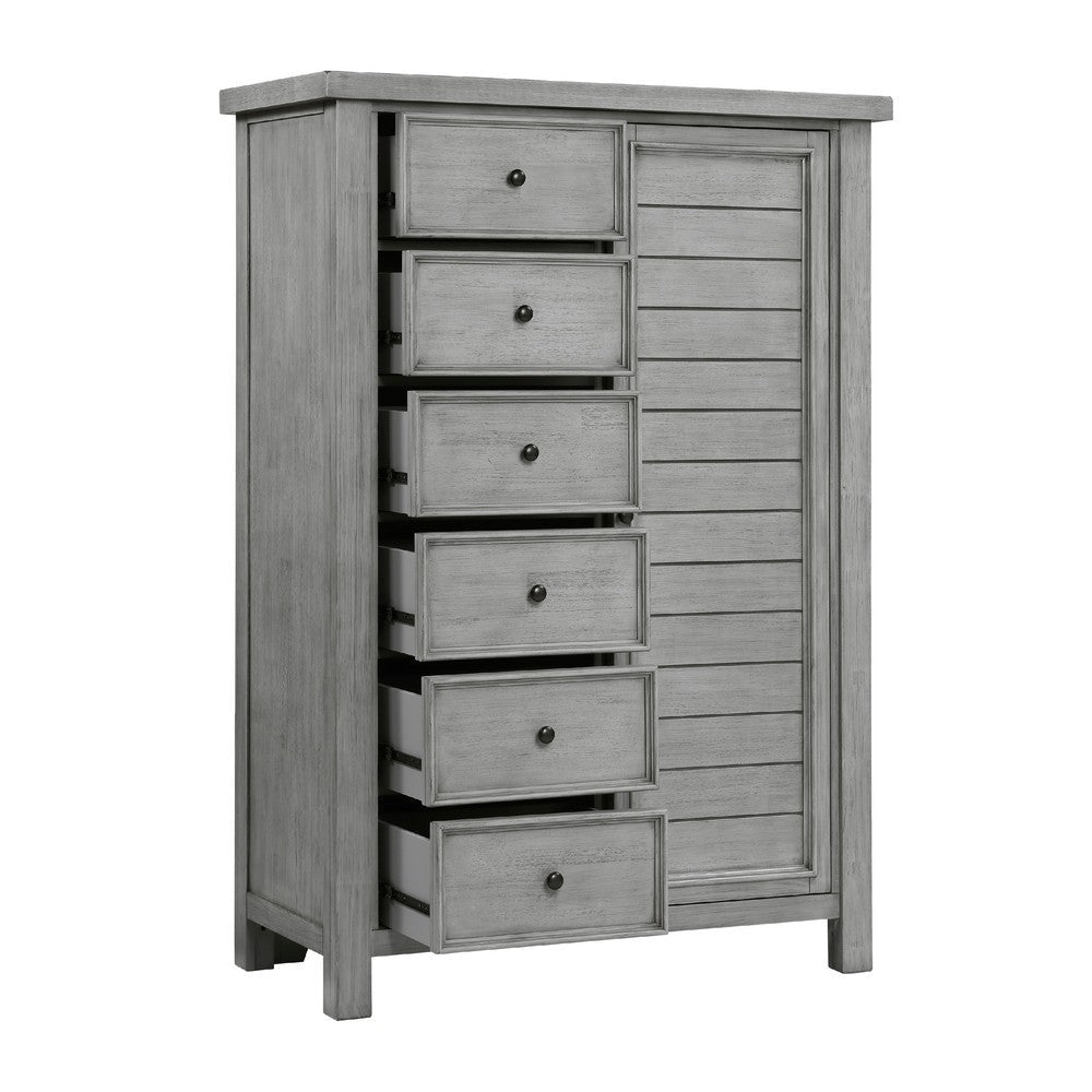 Daisy Wardrobe Chest | Gray Mango Veneer | 8 Drawer Bronze Metal Knobs BM336313