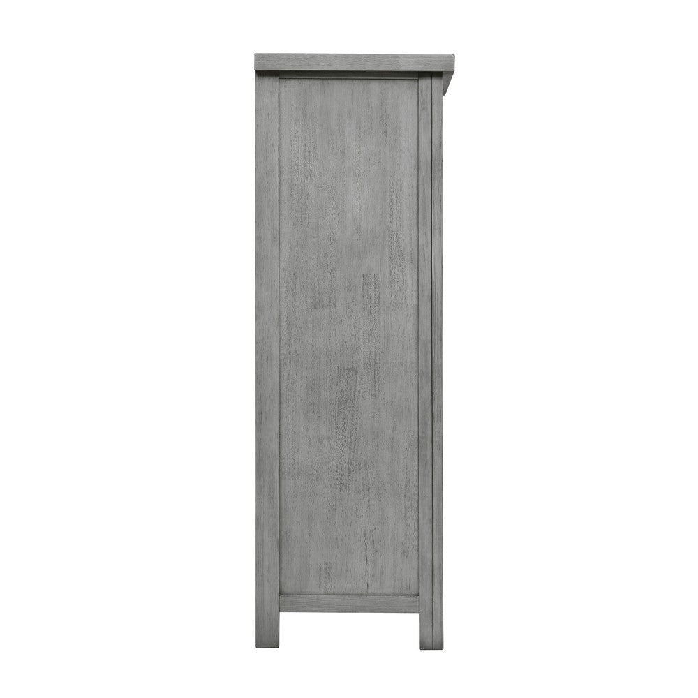 Daisy Wardrobe Chest | Gray Mango Veneer | 8 Drawer Bronze Metal Knobs BM336313