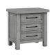 Daisy Nightstand | Gray Mango Veneer | 3 Drawers | Bronze Metal Knobs