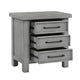 Daisy Nightstand | Gray Mango Veneer | 3 Drawers | Bronze Metal Knobs BM336314