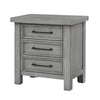 Daisy Nightstand | Gray Mango Veneer | 3 Drawers | Bronze Metal Knobs BM336314
