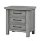 Daisy Nightstand | Gray Mango Veneer | 3 Drawers | Bronze Metal Knobs BM336314