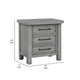 Daisy Nightstand | Gray Mango Veneer | 3 Drawers | Bronze Metal Knobs BM336314