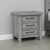 Daisy Nightstand | Gray Mango Veneer | 3 Drawers | Bronze Metal Knobs