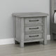 Daisy Nightstand | Gray Mango Veneer | 3 Drawers | Bronze Metal Knobs