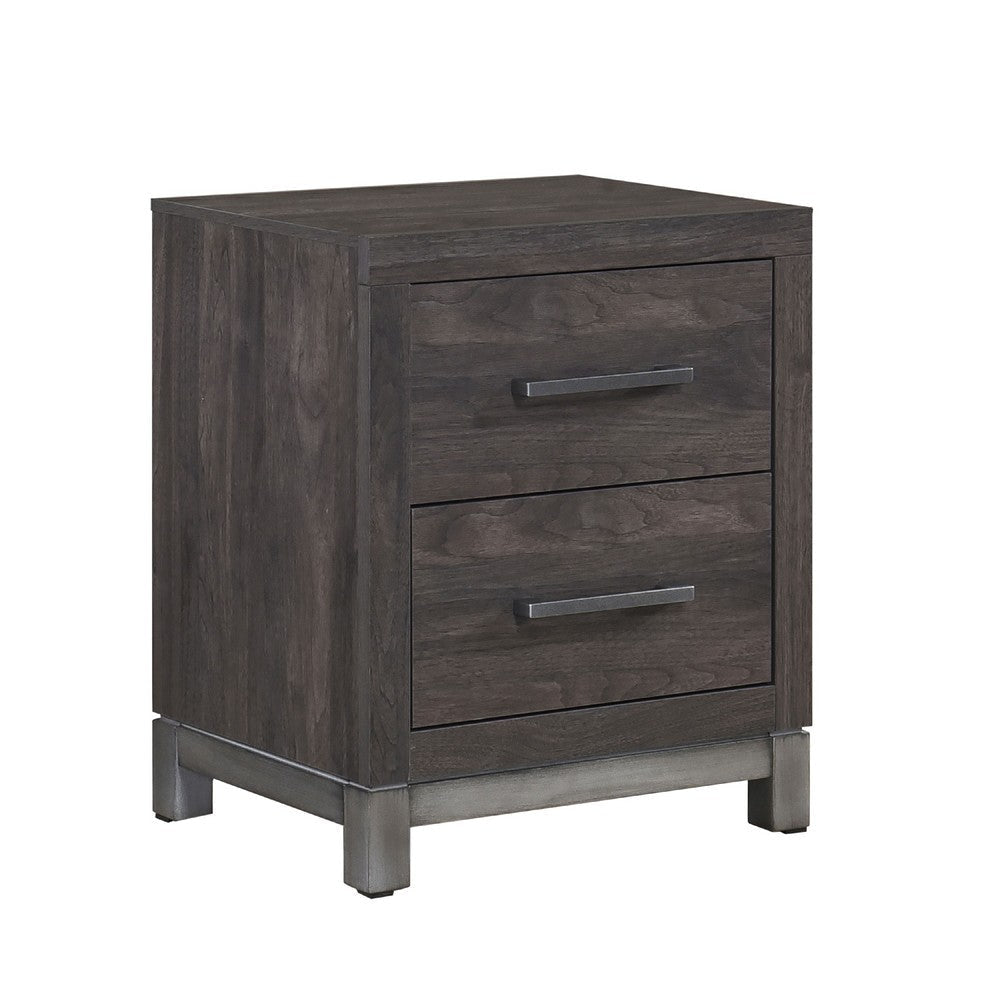 Deena 2 Drawer Nightstand | 25" | Brown Gray Melamine Veneer