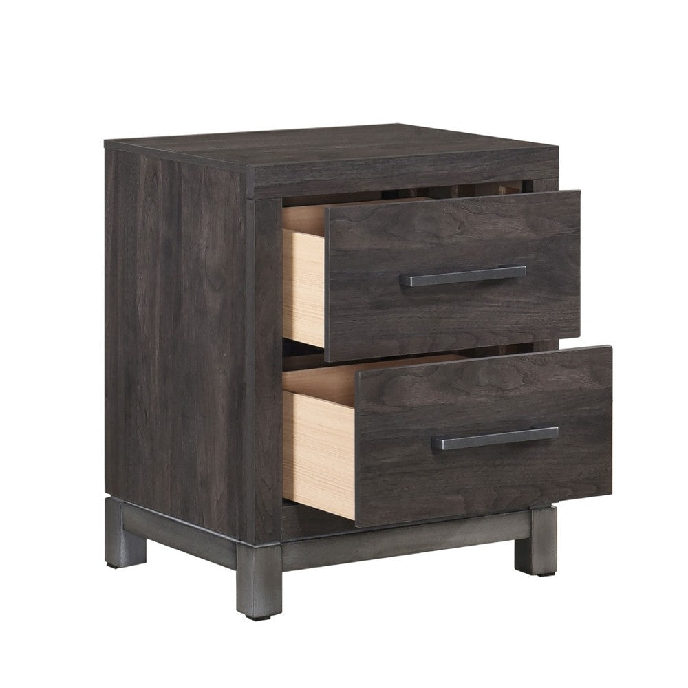 Deena 2 Drawer Nightstand | 25’’ | Brown Gray Melamine Veneer BM336317