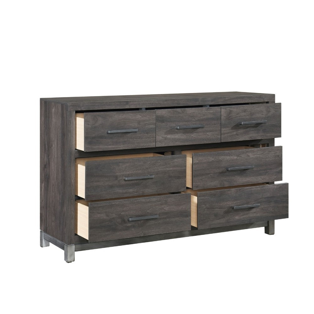 Deena 59’’ Dresser | Brown Gray Melamine Veneer | 7 Drawers BM336318