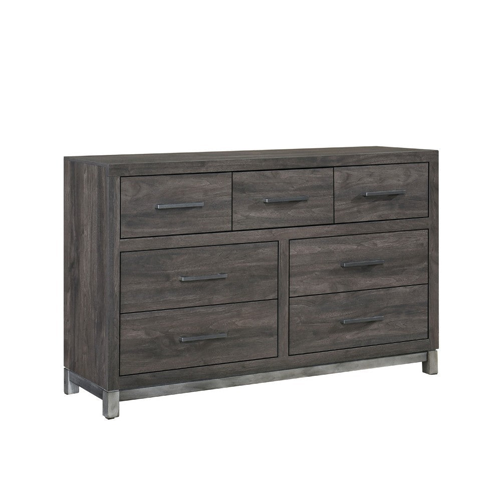 Deena 59" Dresser | Brown Gray Melamine Veneer | 7 Drawers