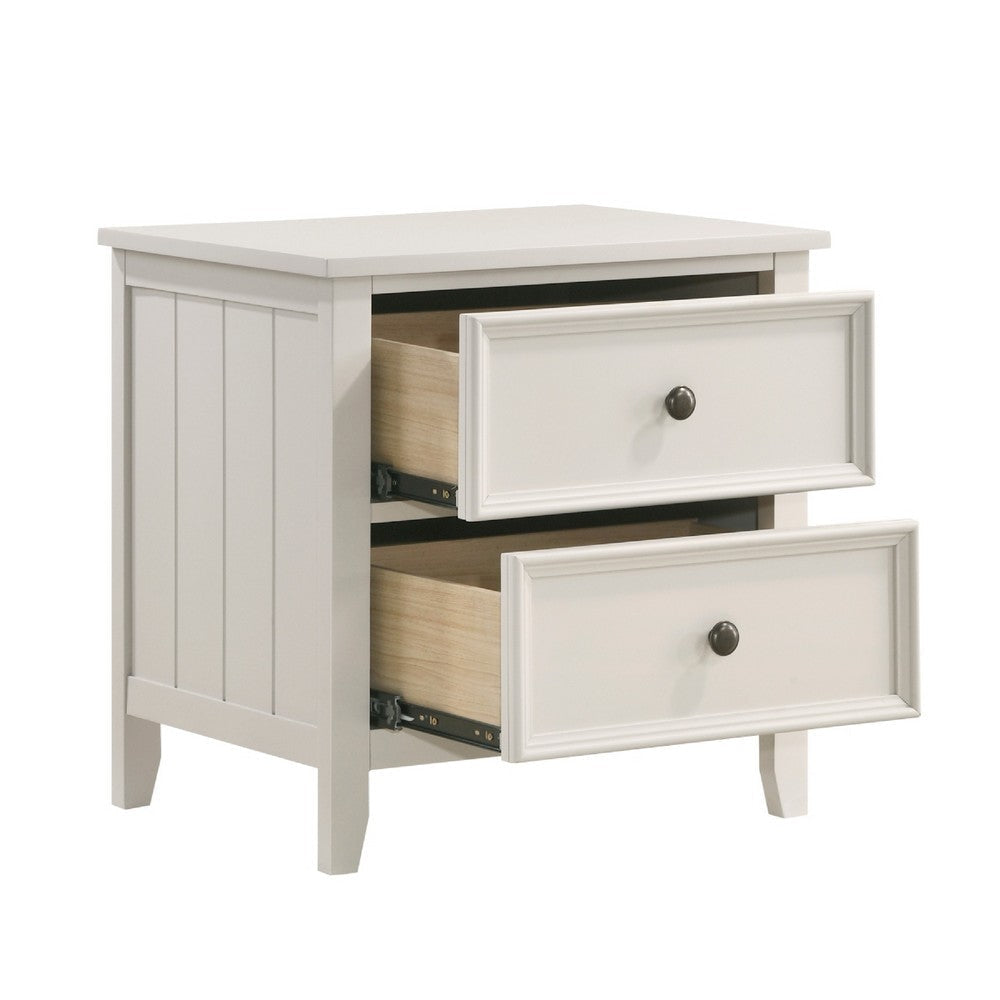 Etgo 2 Drawer Nightstand | 24’’ | White Melamine Veneer BM336320