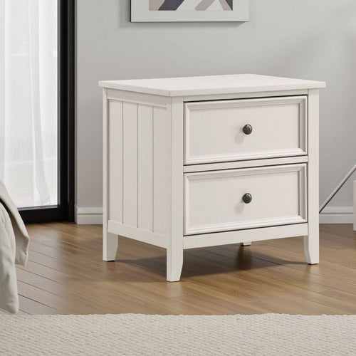 Etgo 2 Drawer Nightstand | 24" | White Melamine Veneer