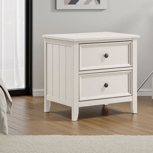 Etgo 2 Drawer Nightstand | 24" | White Melamine Veneer