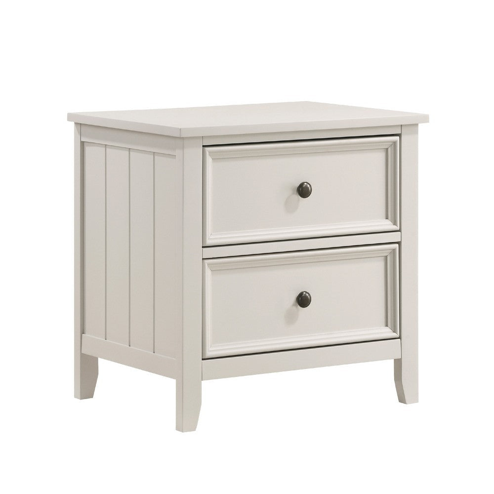 Etgo 2 Drawer Nightstand | 24" | White Melamine Veneer