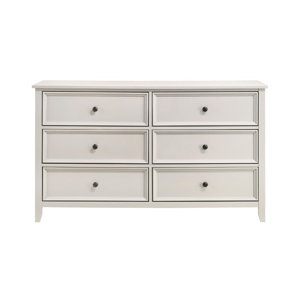 Etgo 60’’ Dresser | White Melamine Veneer | 6 Spacious Drawers BM336321