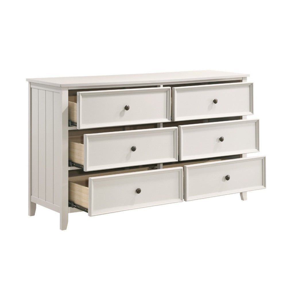 Etgo 60’’ Dresser | White Melamine Veneer | 6 Spacious Drawers BM336321