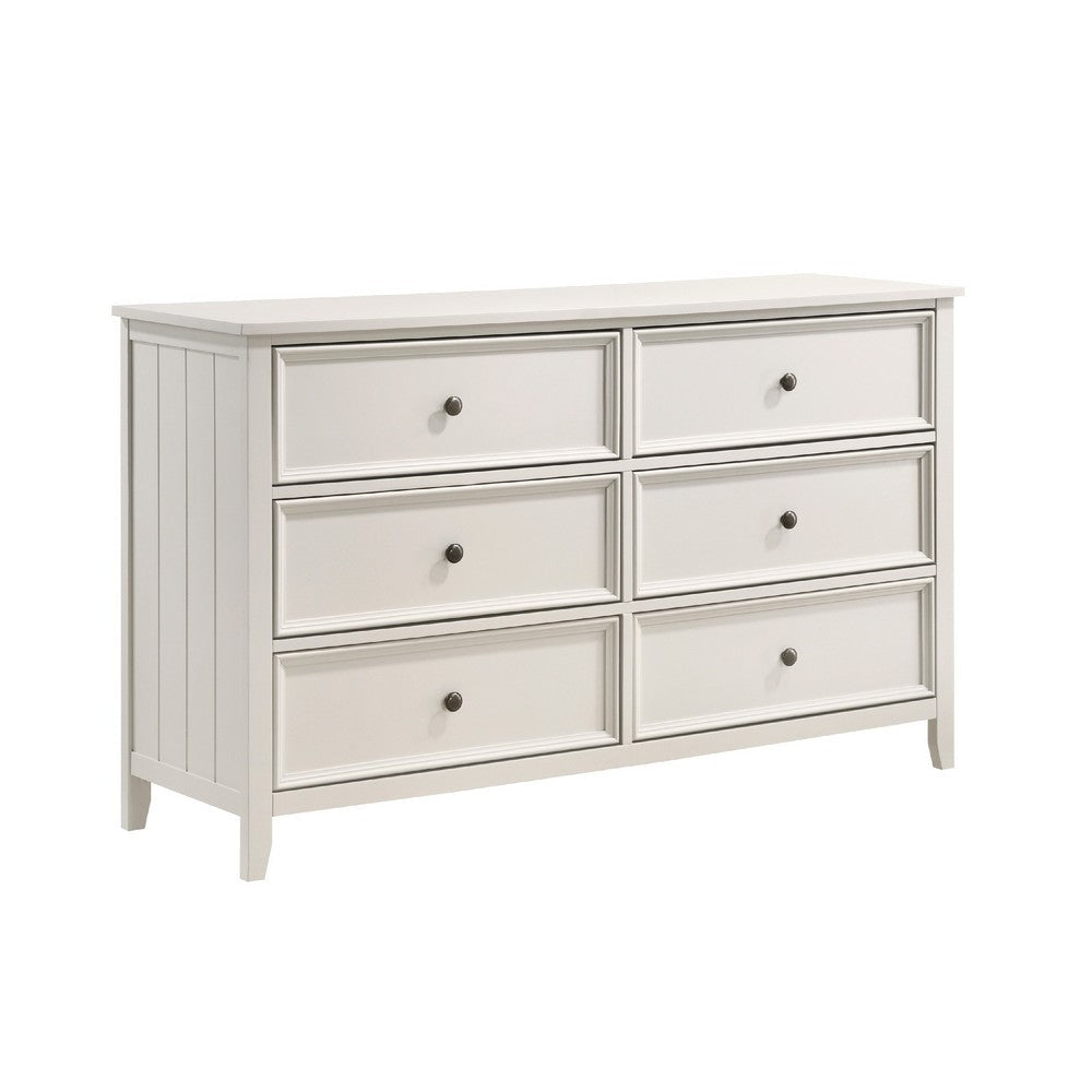 Etgo 60" Dresser | White Melamine Veneer | 6 Spacious Drawers