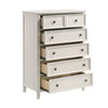 Etgo Tall Dresser Chest | White Melamine Veneer | 5 Drawers BM336322