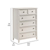Etgo Tall Dresser Chest | White Melamine Veneer | 5 Drawers BM336322
