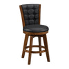Core Set of 2 Swivel Counter Stool Chairs | Brown | Black Faux Leather