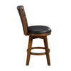Core Set of 2 Swivel Counter Stool Chairs | Brown | Black Faux Leather BM336326
