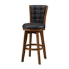 Core Set of 2 Swivel Barstool Chairs | Brown Wood | Black Faux Leather BM336327