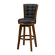 Core Set of 2 Swivel Barstool Chairs | Brown Wood | Black Faux Leather BM336327