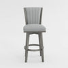 Core Set of 2 Swivel Counter Stool Chairs | Gray Channel Tufted Velvet BM336328